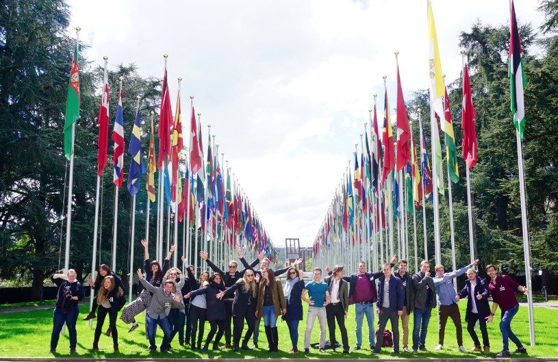 With a group of young integral developers from the University of St. Gallen at the UN in Geneva, Switzerland