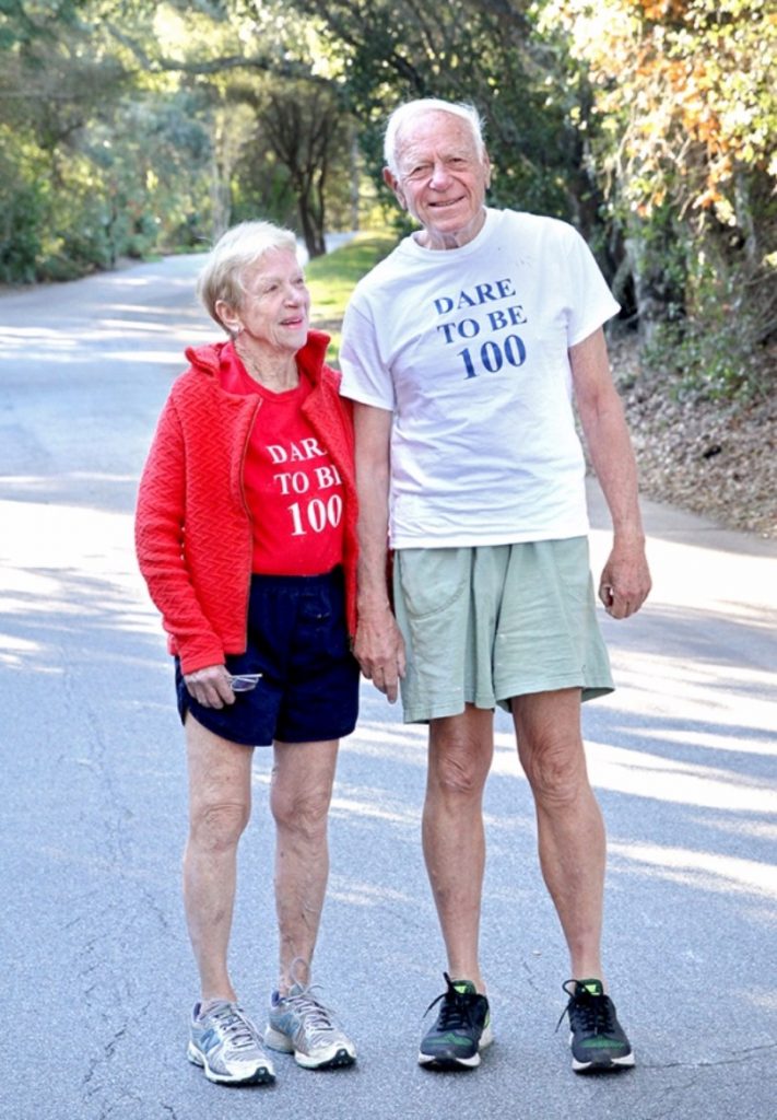 Ruth Anne and Walter Bortz. Walter has run 45 marathons and runs up to 18 miles a week