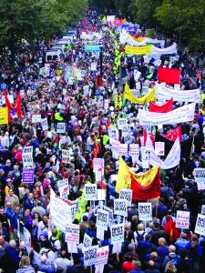 Protests against the invasion of Iraq were massive and worldwide. Above. London anti-war protest 2002.