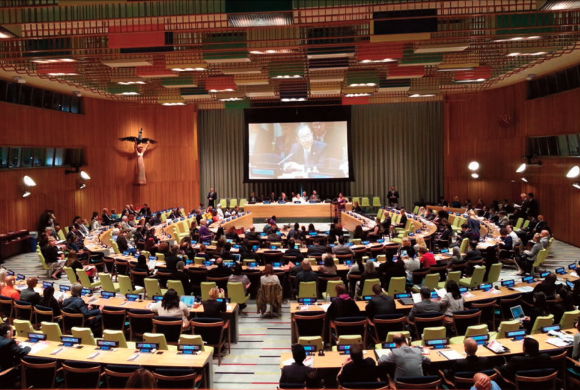 Secretary General of the UN, Ban Li Moon, opens the High Level Panel on the Culture of Peace, 2014.